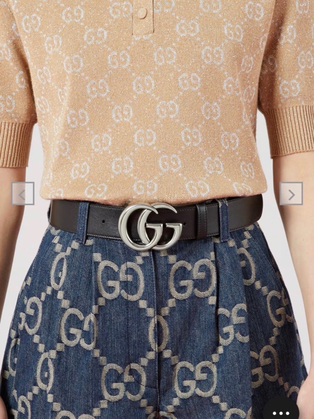 Gucci Black Double G Leather Belt